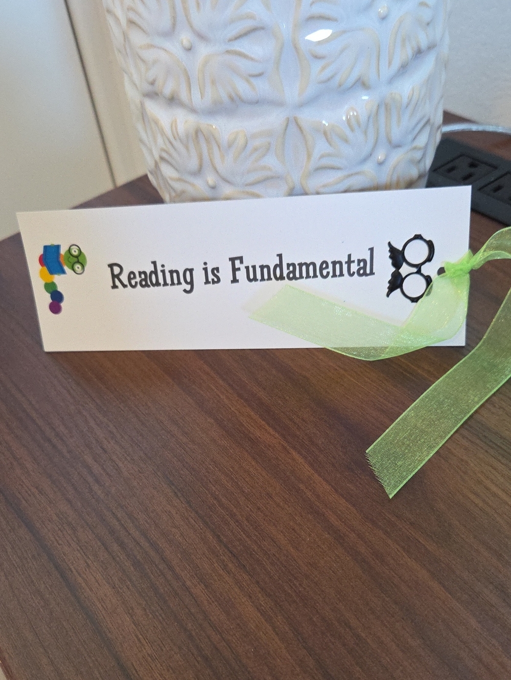 Reading Is Fundamental Place Bookmark with Light Green Ribbon